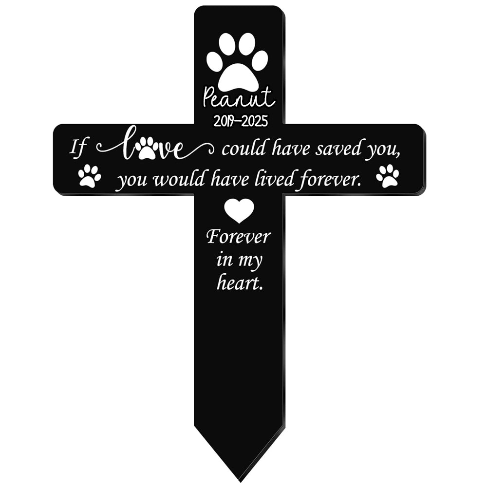 Pet Grave Marker Memorial Gifts Pet Loss Stake Memorial Plaques for Outdoors Garden Decoration Waterproof Acrylic Grave Marker Cemetery Black Sympathy Garden Stake