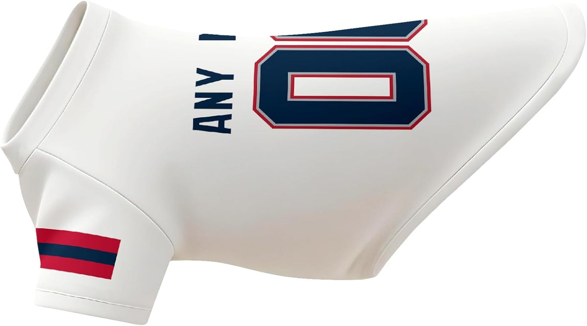 New England Dog T-Shirt Jersey Style Pet Clothes Custom Name and Number Gifts