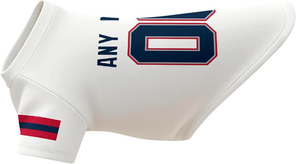 New England Dog T-Shirt Jersey Style Pet Clothes Custom Name and Number Gifts