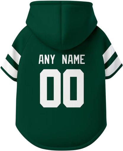 New York J Dog Hoodie Pet Clothes Jersey Custom Name and Number Gifts