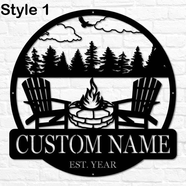 Custom Campfire Sign | Metal Outdoor Sign | Camper Decor | Personalized Camping Gifts | Fire Pit Sign | Outdoor Decor Cabin Sign | Campsite Sign