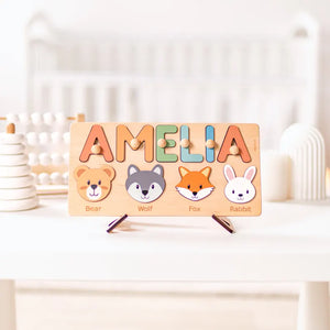 Animal Name Puzzle by Busy Puzzle | 1st Birthday, Baby Shower, Easter Gift | Girl and Boy | Custom and Personalized 5207534c-c0d1-4b5e-b2a8-612c13f2a864-FGHFH-4-.webp