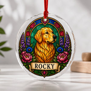Stained-Glass Dog Floral Name Ornament – Transparent Acrylic - Personalized Transparent Acrylic Ornament 52131b61-4e28-4a1d-a244-688ca3e92337.jpg