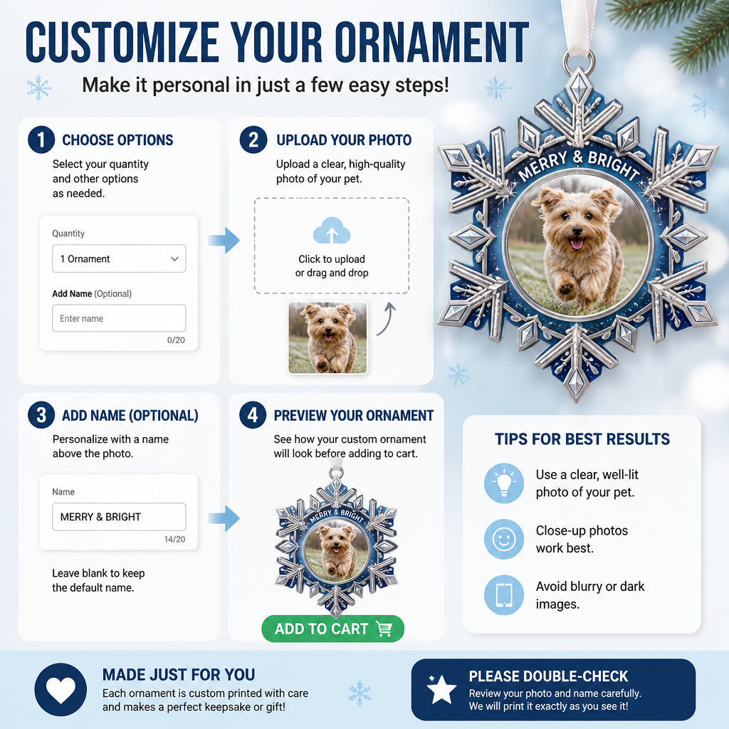 Frosted Silver Snowflake Photo Ornament — Personalized Pet/Family Picture - Personalized Ornament 52273865-5e94-4628-a19f-20bcc4becb1e.jpg