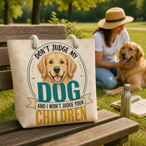 Don't Judge My Dog - Funny Dog Lover AOP Tote - AOP Tote 5229c04d-bec4-4d60-a385-4757d6c59b90.jpg