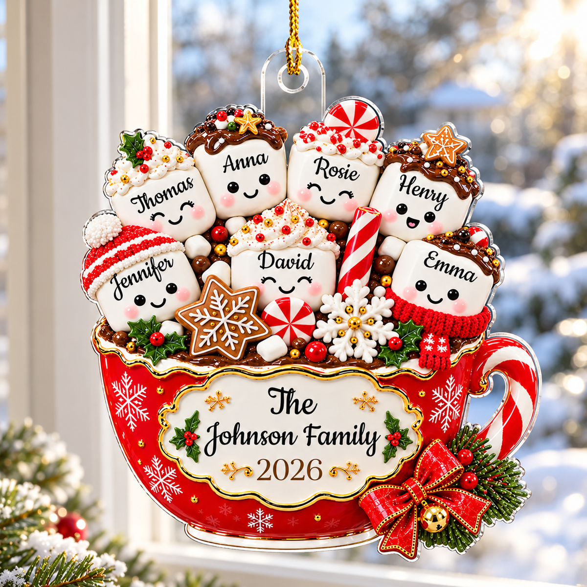 Personalized Hot Cocoa Family Christmas Ornament, Custom Names & Family Name, Marshmallow Mug Keepsake, Christmas Gift for Families 523ba19b-a928-46d9-b58d-1d3f09a47d96-banner-1.png