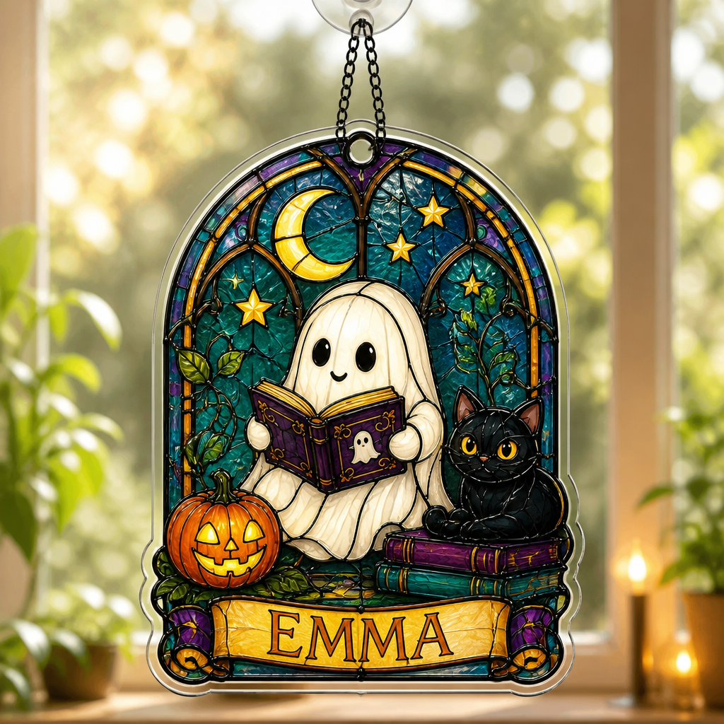 Personalized Stained-Glass Ghost Reader Suncatcher - Personalized Suncatcher Stained Glass 523cef57-9bfa-4f28-bdaf-c69a2a3b6e5d.png