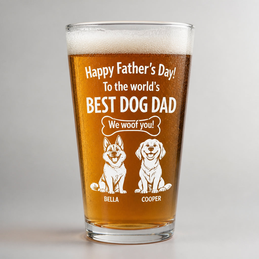 Best Dog Dad Photo Beer Glass – Father’s Day – Custom Pets & Names - Personalized Beer Glass 52483599-8e3d-46f7-b93c-21911a699646.jpg