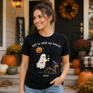 Off To Walk My Weenie – Custom Dachshund Halloween Tee - Personalized T-shirt 524a9449-f75f-46b2-910c-14e8fcaf858c.jpg