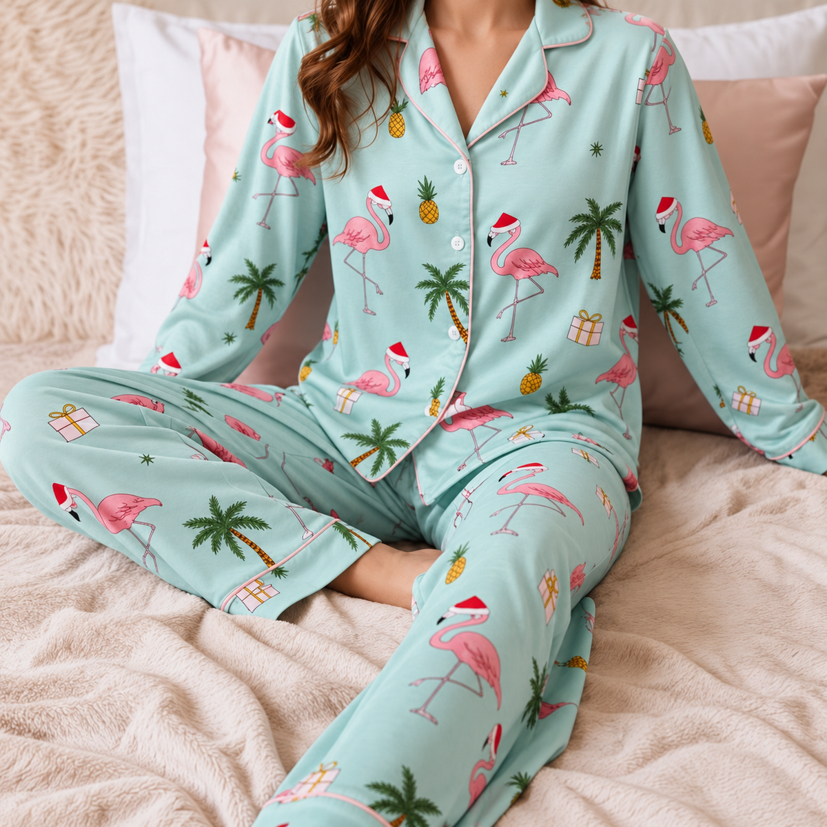 Tropical Flamingo Christmas Satin Pajamas Set, Palm Tree Holiday PJs, Beach Christmas Loungewear, Matching Family Xmas Sleepwear 524c892f-d539-481a-bd8b-9e6697ccb8ff--ng-h-ng-h-c-tr-n-gi-ng-kem.png