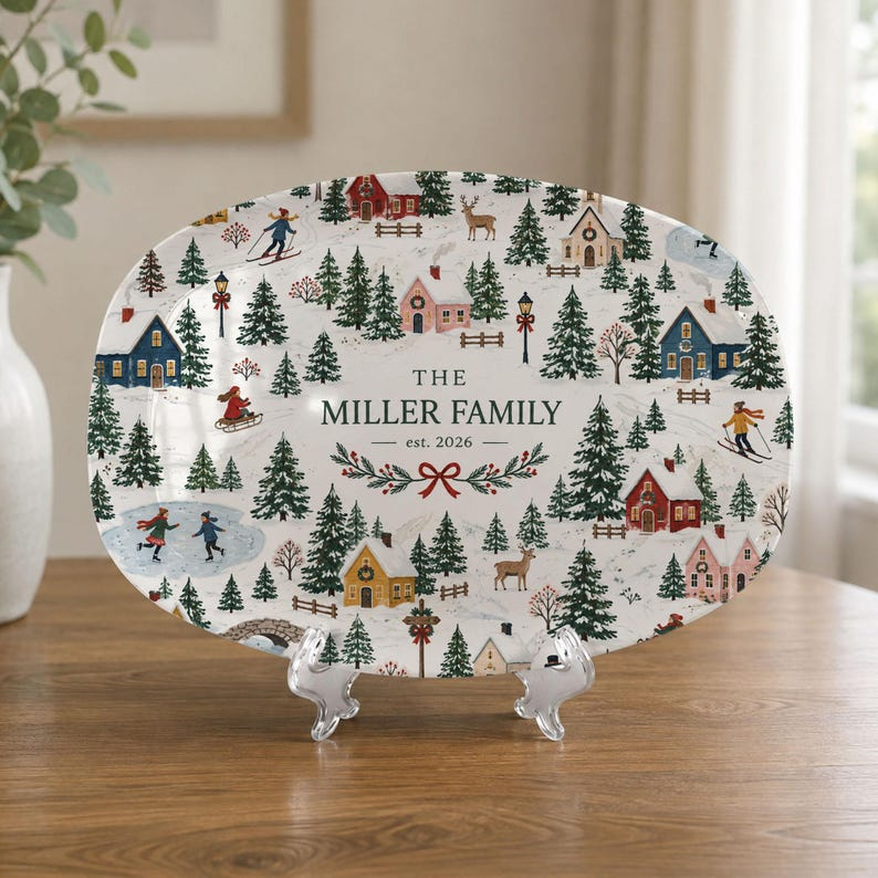 Personalized Winter Village Christmas Platter, Custom Family Name Serving Dish, Holiday Keepsake Gift 5255d81f-0e17-4d7b-bad8-2c2fd46a516e-v1.png
