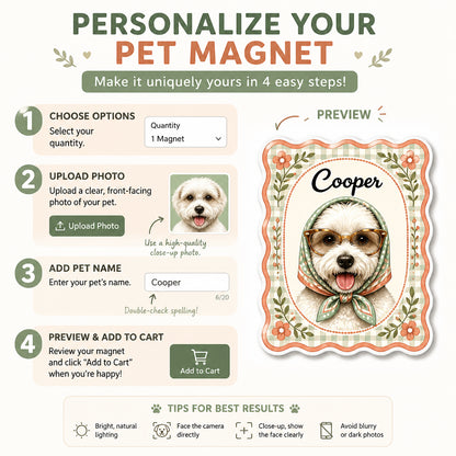 Custom Pet Photo to Vintage Kerchief Portrait Magnet - Personalized Custom Shape Fridge Magnet 525b63d2-01c5-4498-b126-ff99104412a9.jpg