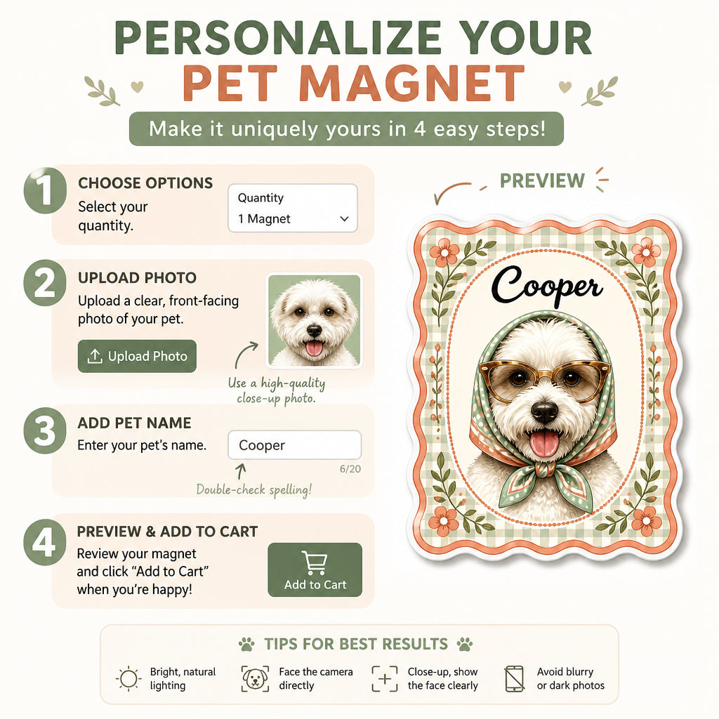 Custom Pet Photo to Vintage Kerchief Portrait Magnet - Personalized Custom Shape Fridge Magnet 525b63d2-01c5-4498-b126-ff99104412a9.jpg