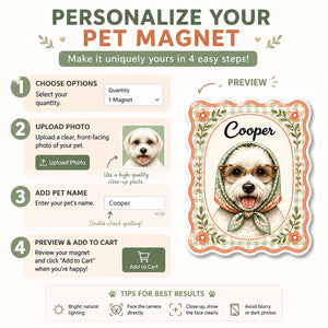 Custom Pet Photo to Vintage Kerchief Portrait Magnet - Personalized Custom Shape Fridge Magnet 525b63d2-01c5-4498-b126-ff99104412a9.jpg
