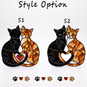 Charming Black Orange Cat Couple Acrylic Suncatcher, Stained Glass Pet Window Hanging Ornament, Cat Lover Window Hanging Decor, Mom's Gift 525ddc4a-84db-4a43-80cb-5bc8cd7c88fb-4.jpg