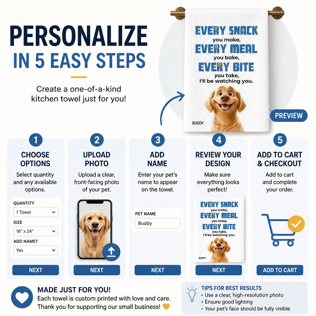 Every Snack You Make Dog Watching – Personalized Kitchen Towel - Personalized Kitchen Towel 52708710-2cfe-402c-9237-74c740fccff8.jpg