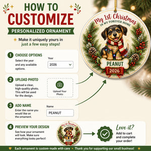 My 1st Christmas In My Forever Home - Personalized Pet Ornament (Name + Year) - Personalized Ornament 5279d2f1-e846-43db-8c5d-daba12497862.jpg