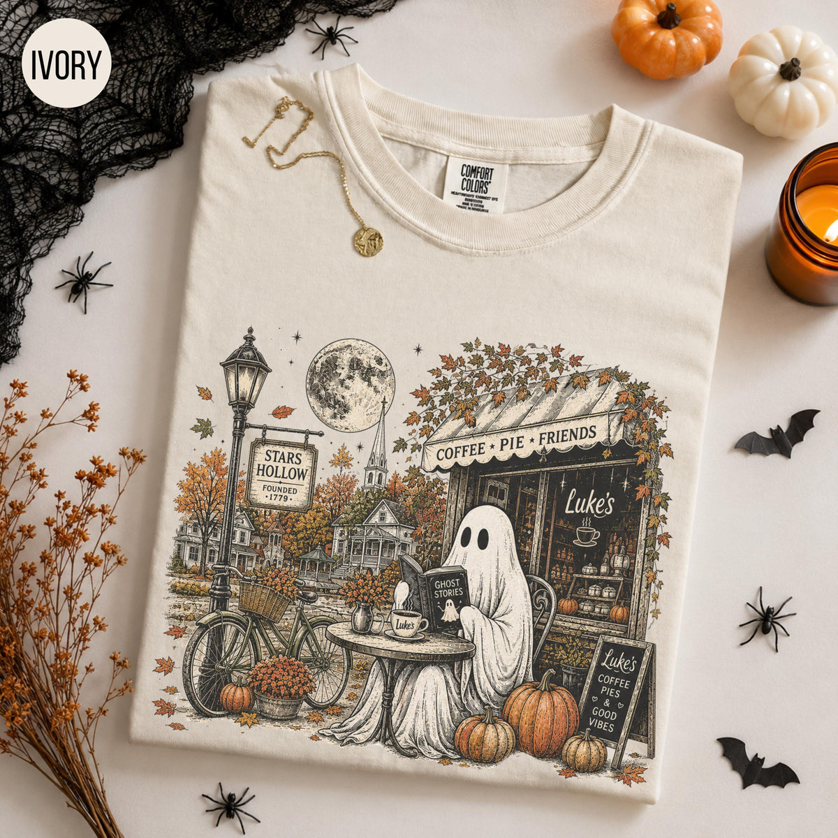 Stars Hollow Ghost Shirt, Fall Season Tee, Movie Inspired Comfort Colors Shirt, Autumn Coffee Lover Gift, Halloween Tee 52873810-37b8-4b7c-a6d6-86d7bee63d43-1.jpg