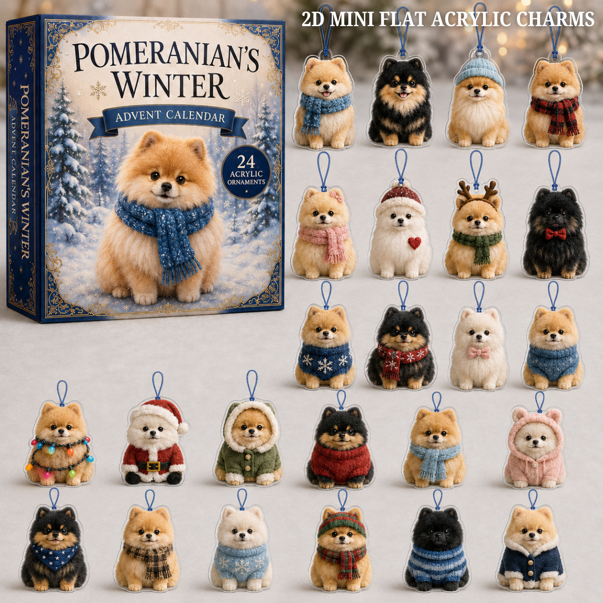 Winter Pomeranian Advent Calendar 2026 - 24-Day Festive Countdown, Acrylic Charms Blind Box - Gift For Dog Lovers 52973ff9-5080-482e-91cf-ce04c0aad766-winter-pomeranian-text.png