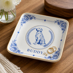 Delft Blue Pet Cameo Trinket Tray – Custom Name - Personalized Jewelry Plate 529f6e3a-69be-47a0-82e2-b33f4414c2fe.jpg