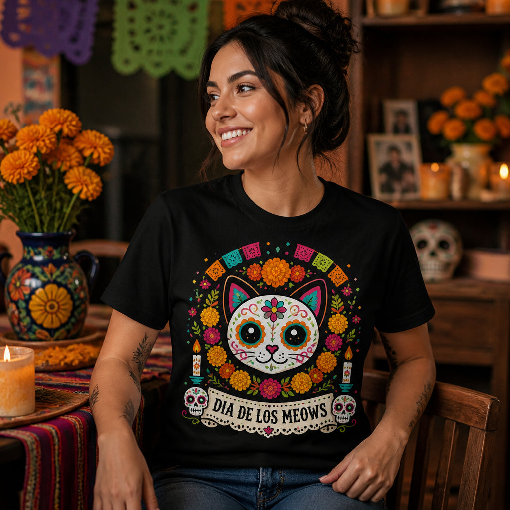 Dia de los Meows Calavera Cat Tee - Personalized T-shirt 52baedba-bbb1-460d-b852-8cbfa50a466f.jpg