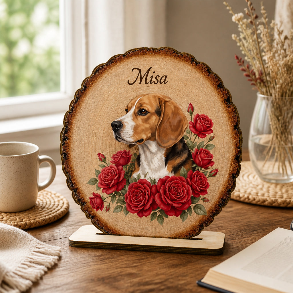 Custom Pet Portrait Wood Table Sign – Floral Wreath - Personalized Wooden Photo Table Sign 52cac3b5-1cce-404c-a77b-759eb37c8b3e.jpg