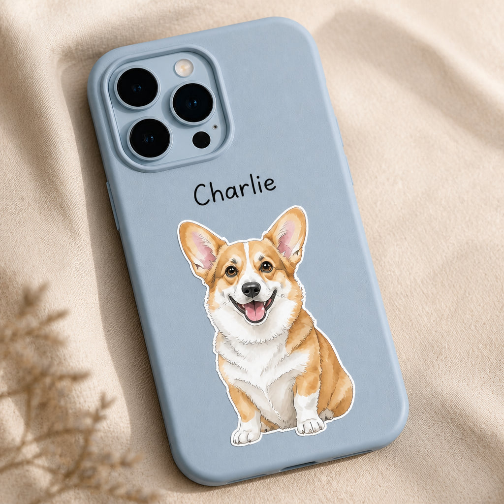 Custom Pet Portrait Phone Case – Watercolor Illustration with Name - Personalized Phonecase 5316afce-f9f1-4dfc-a2ee-7d4916cfb464.jpg