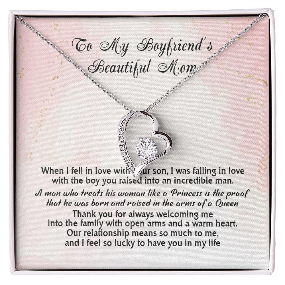 To My Boyfriend's Beautiful Mom Thank You For Always Welcoming Me Into The Family, Necklace With Message Card, Gift For Boyfriend's Mom  531.jpg