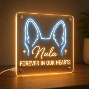 Pet Memorial Neon-Style Acrylic Night Light — Forever In Our Hearts (Name) - Personalized Acrylic Night Light 532f172d-4c76-44b6-8cca-f809af0c1969.jpg