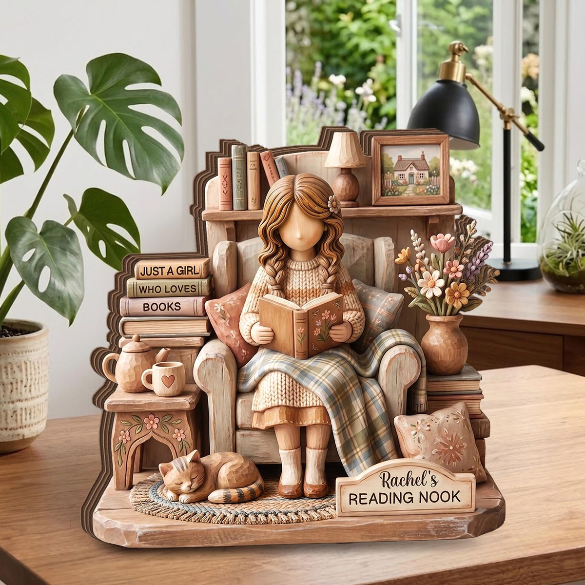 Personalized Book Lover Figurine, Custom Name Reading Girl Decor, Bookshelf & Desk Decor, Gift For Women Readers, Cozy Reading Nook Gift 5334ec90-6440-44b7-8577-edc053f1269d-s3t_converted.png