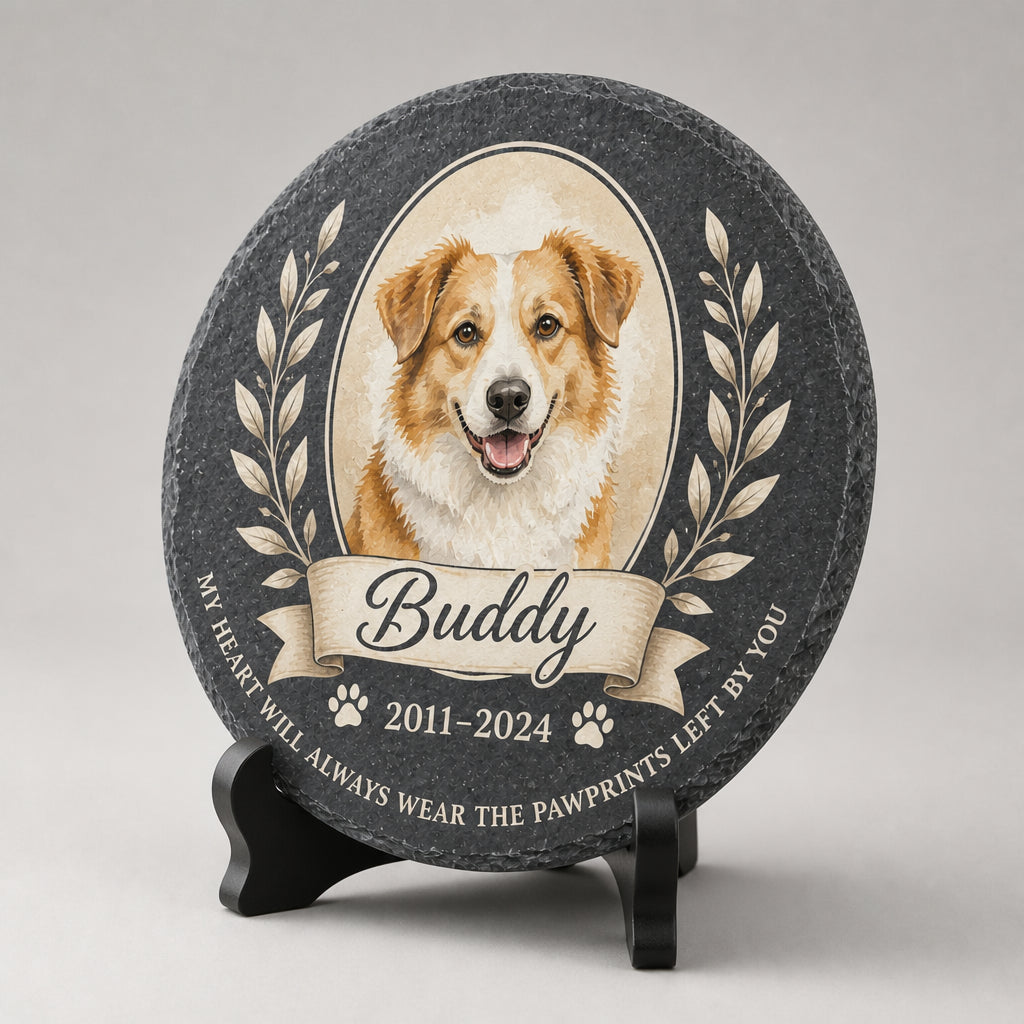 Pet Memorial Slate Stone — Photo Portrait with Name & Years - Personalized Memorial Stone 5354a41b-534b-4a14-a627-6b7eea8b5aac.jpg