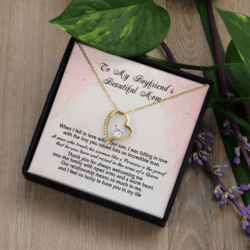 To My Boyfriend's Beautiful Mom Thank You For Always Welcoming Me Into The Family, Necklace With Message Card, Gift For Boyfriend's Mom  535.jpg