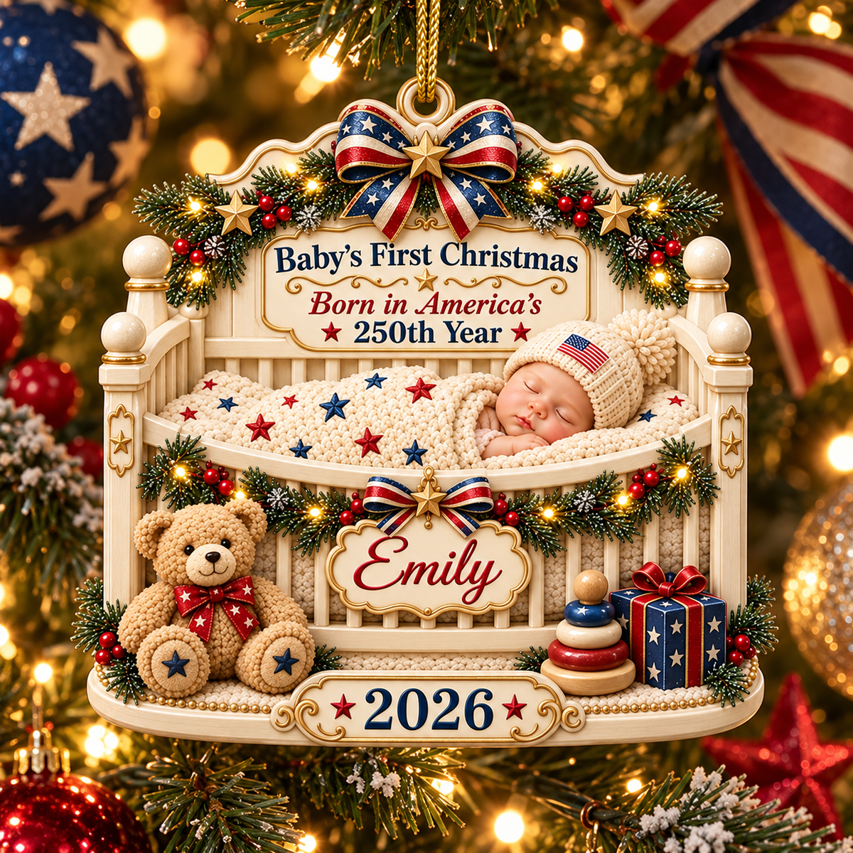 Personalized Baby's First Christmas 2026 3D Ornament – Born in America's 250th Year, Patriotic Baby Crib Keepsake Gift 53654697-176b-4d51-89d3-e62e757ae8a3-Image-Oct-24-2026-09_56_57-AM-4.png