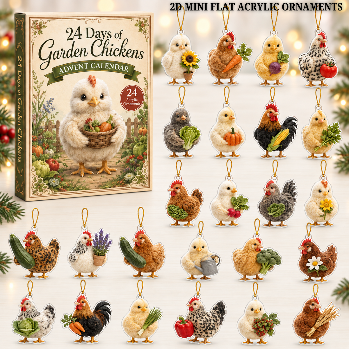 Garden Chicken Advent Calendar 2026 - 24-Day Festive Countdown, Acrylic Charms Blind Box - Gift For Farmhouse Lovers 536ebb54-2bb6-4cb3-a686-c6431c0045d2-chicken-text.png