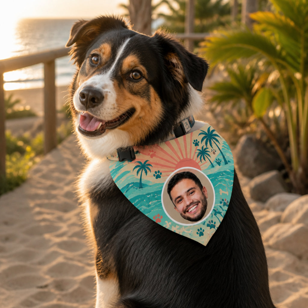 Tropical Face-Photo Pet Bandana Collar - Personalized Pet Bandana Collar With Adjustable Buckle 536ebd27-3e05-4b29-948e-9ae29c0b82b0.jpg