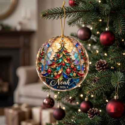 Custom Name Glass Christmas Ornament, Stained Glass Style Christmas Tree, Personalized Rainbow Holiday Decoration 2026 536f0be7-7dc0-4c3c-ae1f-acc73168c8b1-2.jpg