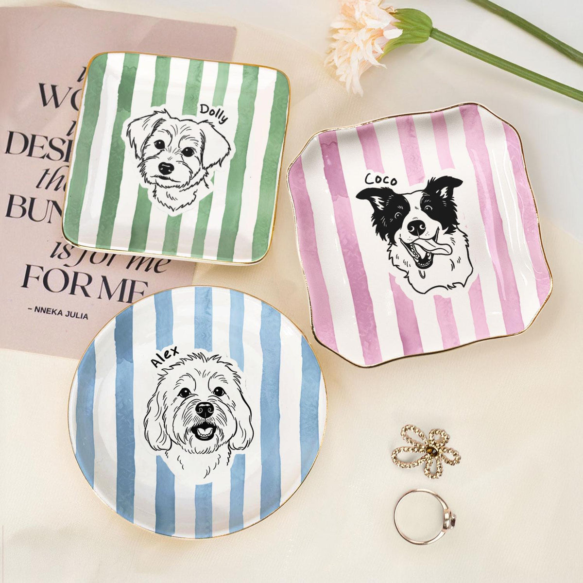 Custom Pet Portrait Jewelry Dish, Dog Line Art Ring Holder, Personalized Pet Memorial Gift, Dog Mom Birthday, Cat Lover Trinket Tray Ceramic 5377cd8c-24e0-452d-9b0c-e899bd79b3d6-6.jpg