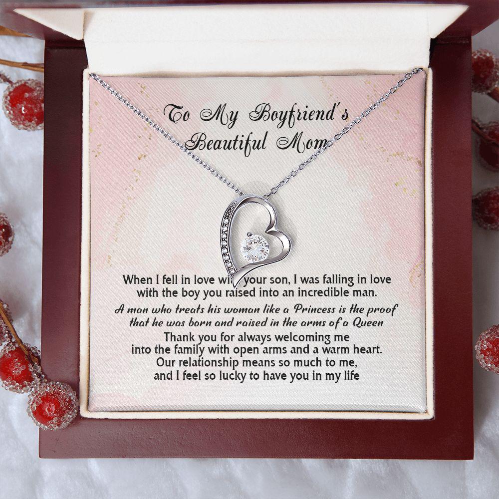 To My Boyfriend's Beautiful Mom Thank You For Always Welcoming Me Into The Family, Necklace With Message Card, Gift For Boyfriend's Mom  537.jpg