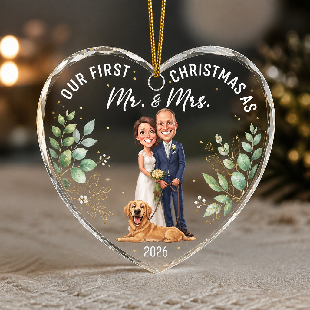 Our First Christmas as Mr. & Mrs. – Custom Portrait Heart Acrylic Ornament - Personalized Transparent Acrylic Ornament 539f3c4a-0e19-4d9a-9a48-18e0b0da007c.jpg