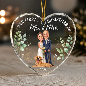 Our First Christmas as Mr. & Mrs. – Custom Portrait Heart Acrylic Ornament - Personalized Transparent Acrylic Ornament 539f3c4a-0e19-4d9a-9a48-18e0b0da007c.jpg