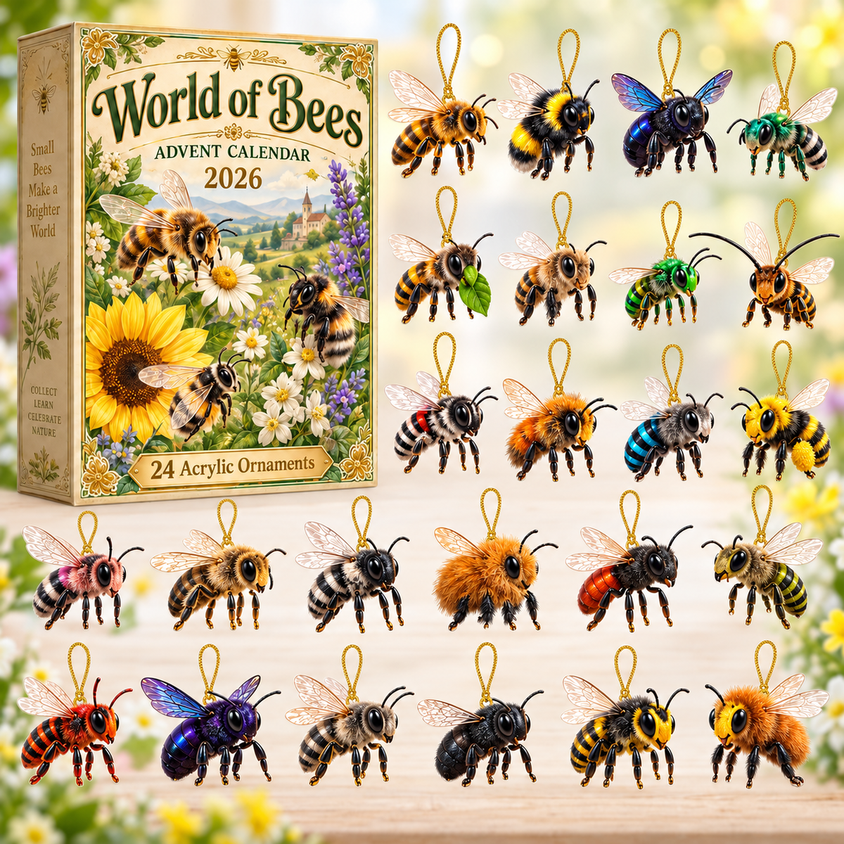 World Of Bees Advent Calendar 2026 - 24-Day Festive Countdown, Acrylic Charms Blind Box - Gift For Bee Lovers 53a57738-8d83-4c28-aef6-048ed276e1a5-bee-box-charms.png