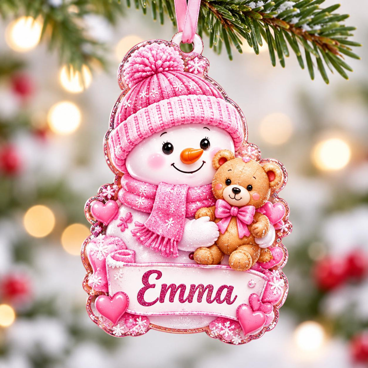 Personalized Snowman Acrylic Christmas Ornament, Custom Name Tree Decoration, Kids Stocking Stuffer, Family Holiday Keepsake 53ae96f6-49a5-46a3-a118-e335bc1cef29-2.jpg