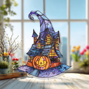 Halloween Haunted House Acrylic Suncatcher, Stained Glass Witch Hat & Pumpkin Window Hanging Decor 53da2f68-3b5d-4389-adf6-97cccbe35da3-b3.jpg
