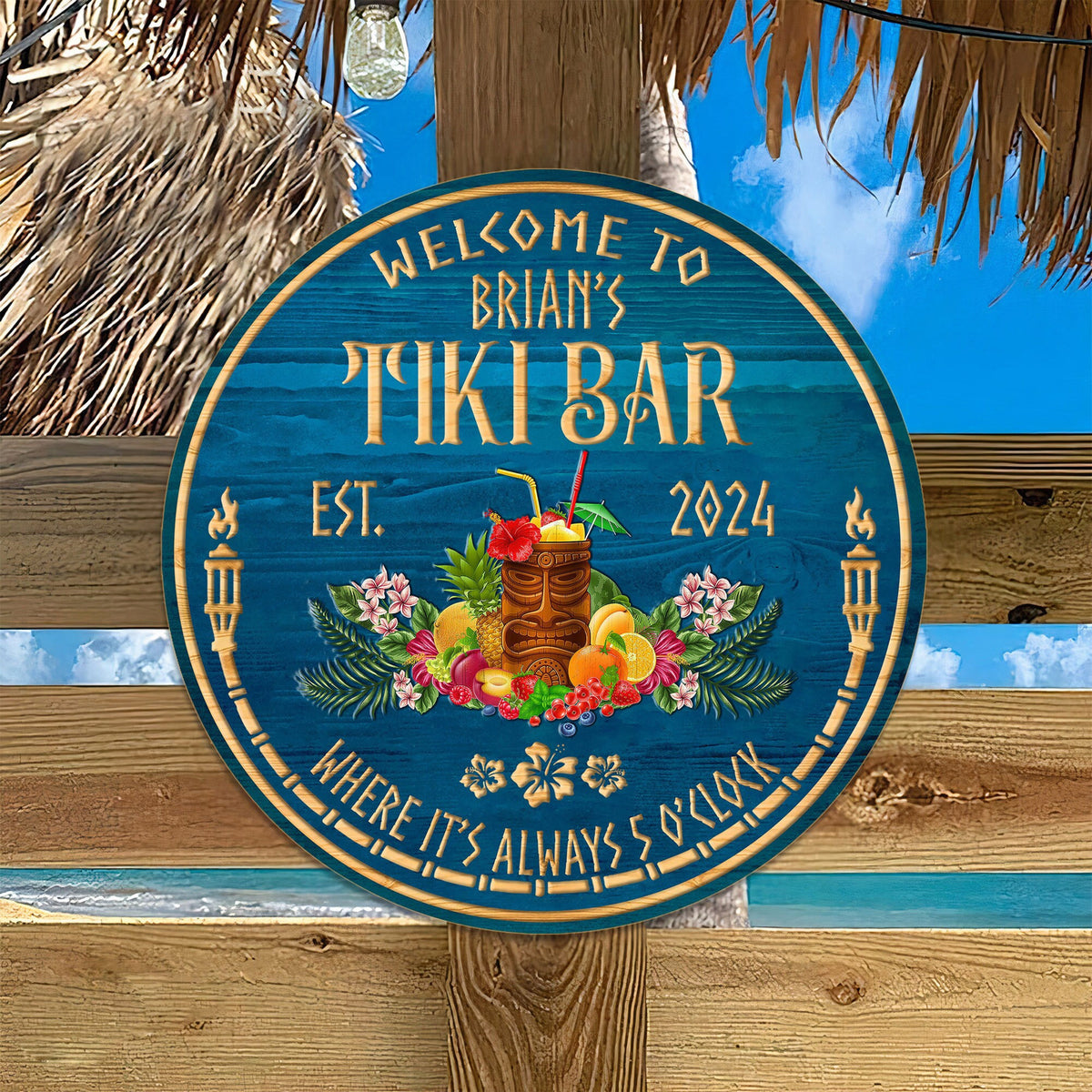 Personalized Tiki Bar Sign, Round Wood Decor for Outdoor Bar 53f00d6e-9fb5-4466-ade3-7470a9ca36d5-6.jpg