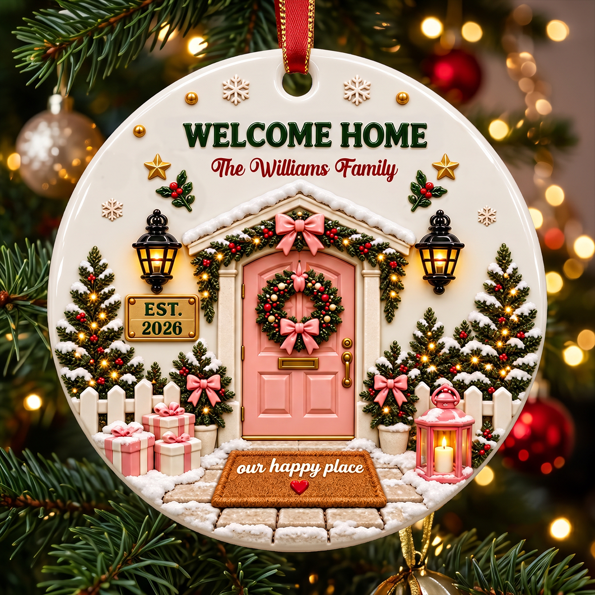 Welcome Home Ceramic Ornament - Real 3D Raised Ornament 53fb3888-42bf-420c-aa21-da54e364fa09-1.png