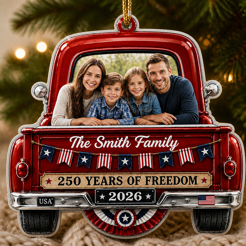 Patriotic Family Photo Ornament – 250 Years of Freedom (2026) - Personalized Shape Ornament 540f1830-19e6-491f-bddb-7ddefc2f8b7e.jpg