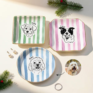 Custom Pet Portrait Jewelry Dish, Dog Line Art Ring Holder, Personalized Pet Memorial Gift, Dog Mom Birthday, Cat Lover Trinket Tray Ceramic 541160c4-161c-4a1f-b667-7e699fd50e30-2.jpg