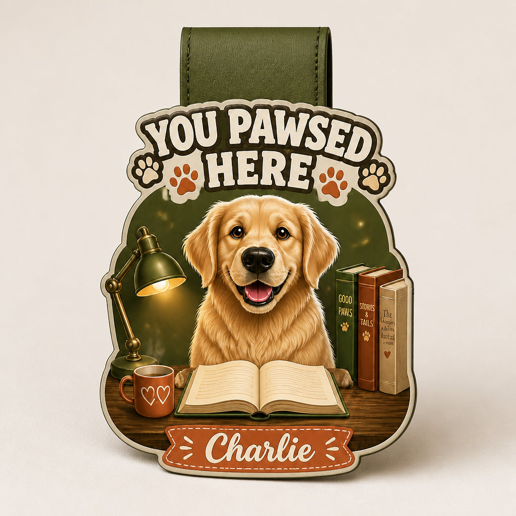 You Pawsed Here Custom Pet Photo Magnetic Bookmark - Personalized Magnetic Leather Bookmark 54147ac4-fd76-4087-89fe-91bc012afc1a.jpg