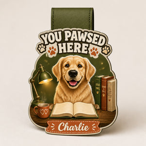 You Pawsed Here Custom Pet Photo Magnetic Bookmark - Personalized Magnetic Leather Bookmark 54147ac4-fd76-4087-89fe-91bc012afc1a.jpg