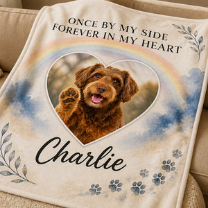 Pet Memorial Photo Blanket – Once By My Side, Forever In My Heart - Personalized Blanket 542eda08-3bc6-49aa-9a0a-e476a028b2a1.jpg